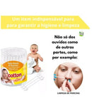 Hastes Flexíveis Bebê C/ Ponta De Segurança Algodão 45un