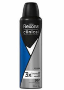 Desodorante Antitranspirante Aerosol Rexona Men Clinical Clean 96h 150ml